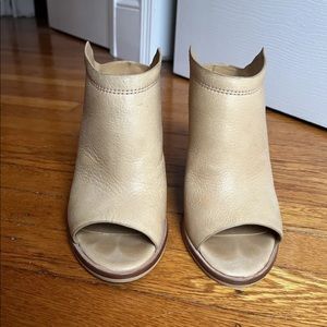 Dolce Vita Taupe Brown Mikah Peep open Toe Boots Women's Shoes Size US 8.5